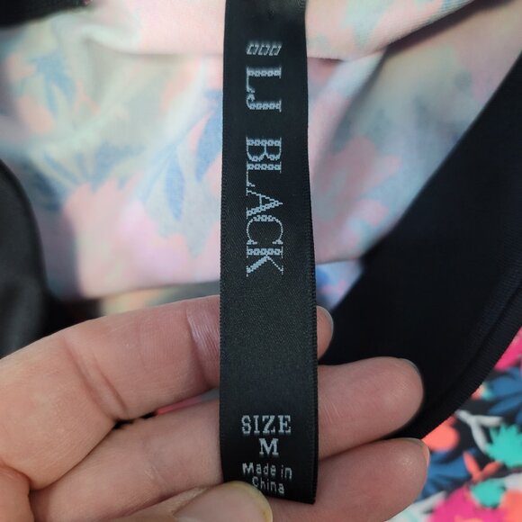 Lorna Jane Athletic Yoga Pants Size Medium Black & Bright Multicolor Floral - Picture 11 of 14